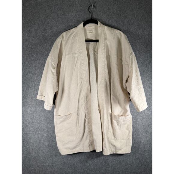 Roolee Linen Kimono Women XL Beige Lagenlook‎ Relax Boho Hippie Coastal - Picture 1 of 7